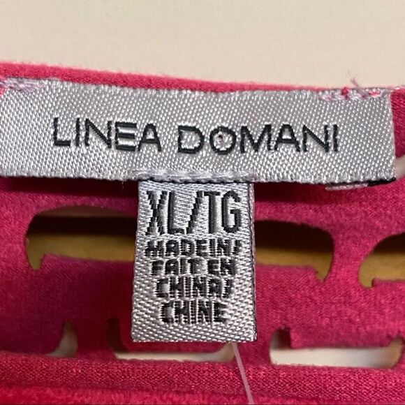 LINEA DOMANI Faux Suede Pink Eyelet Top Size XL - Picture 6 of 7